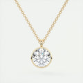 1.5 ct Round Bezel Set Pendant Necklace