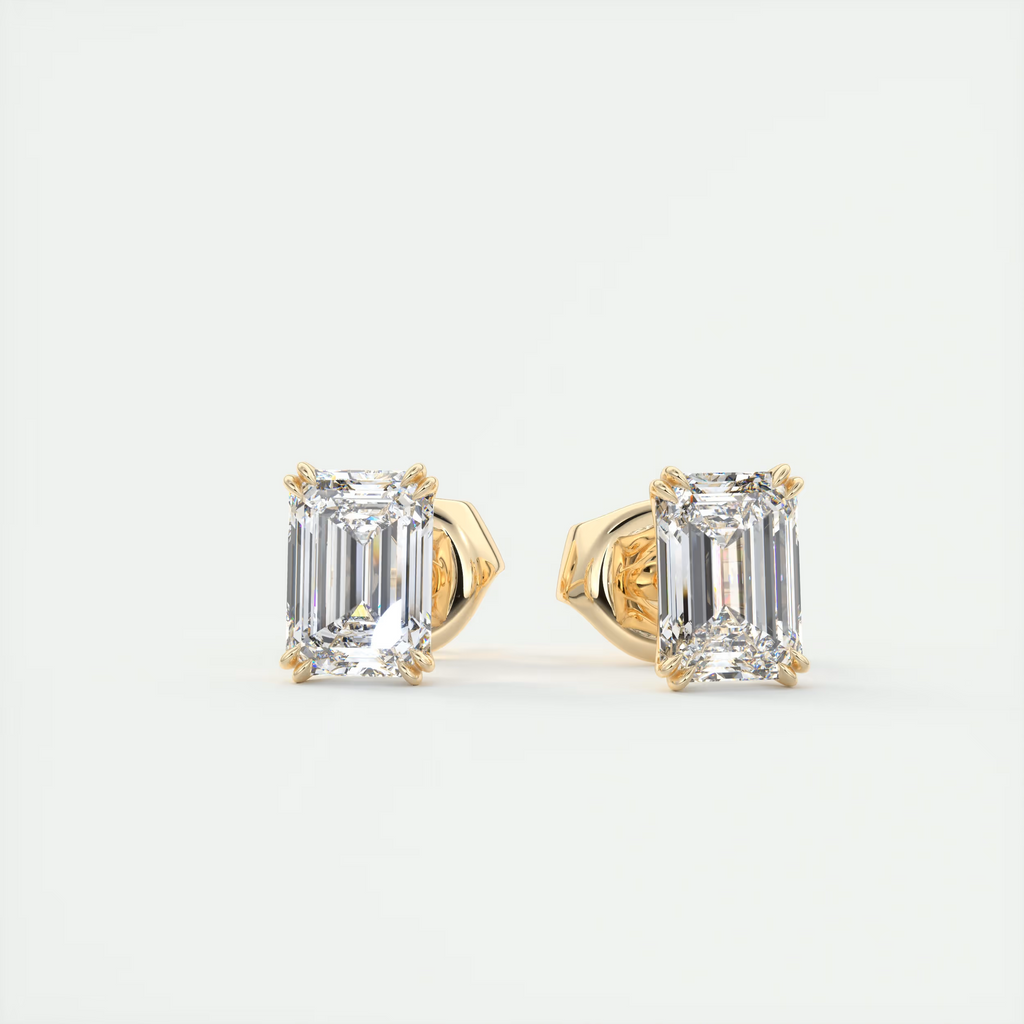 2 ct Emerald Diamond Studs