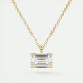 1.5 ct Emerald Prong Set Pendant Necklace