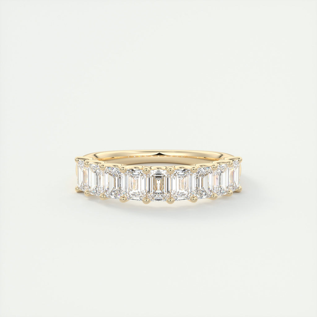 4mm Emerald Half Eternity Band (1.8 TCW)