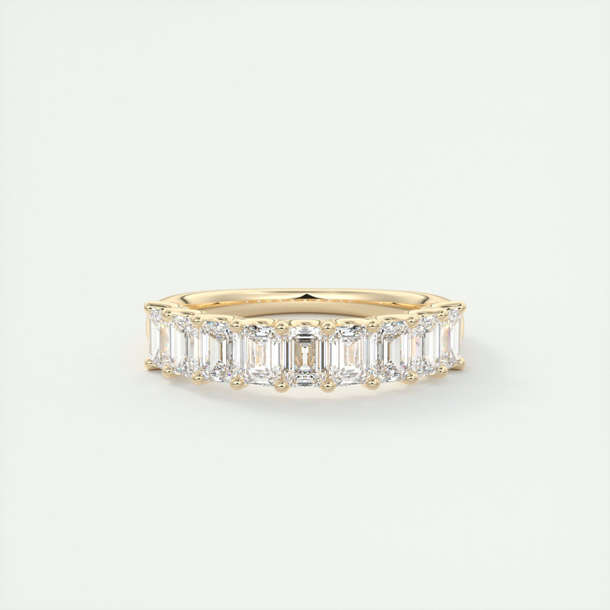 4mm Emerald Half Eternity Band (1.8 TCW)