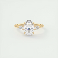 2 Carat Oval Flush Stacking Three-Stone Engagement Ring with Pear Side Stones