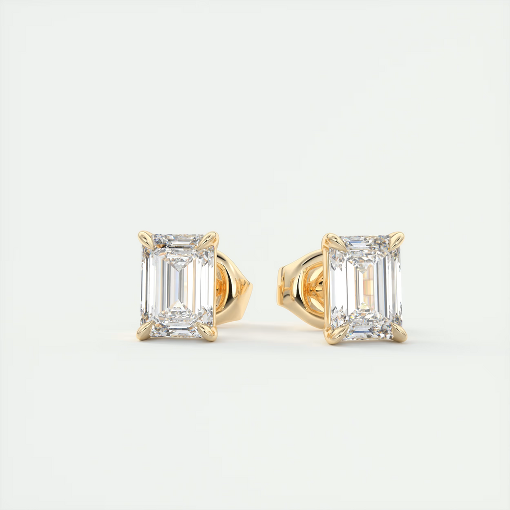2 ct Emerald Diamond Studs