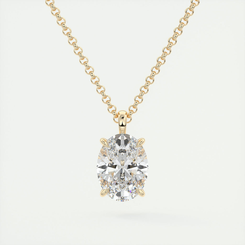 1.5 ct Oval Prong Set Pendant Necklace