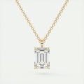 1.5 ct Emerald Prong Set Pendant Necklace
