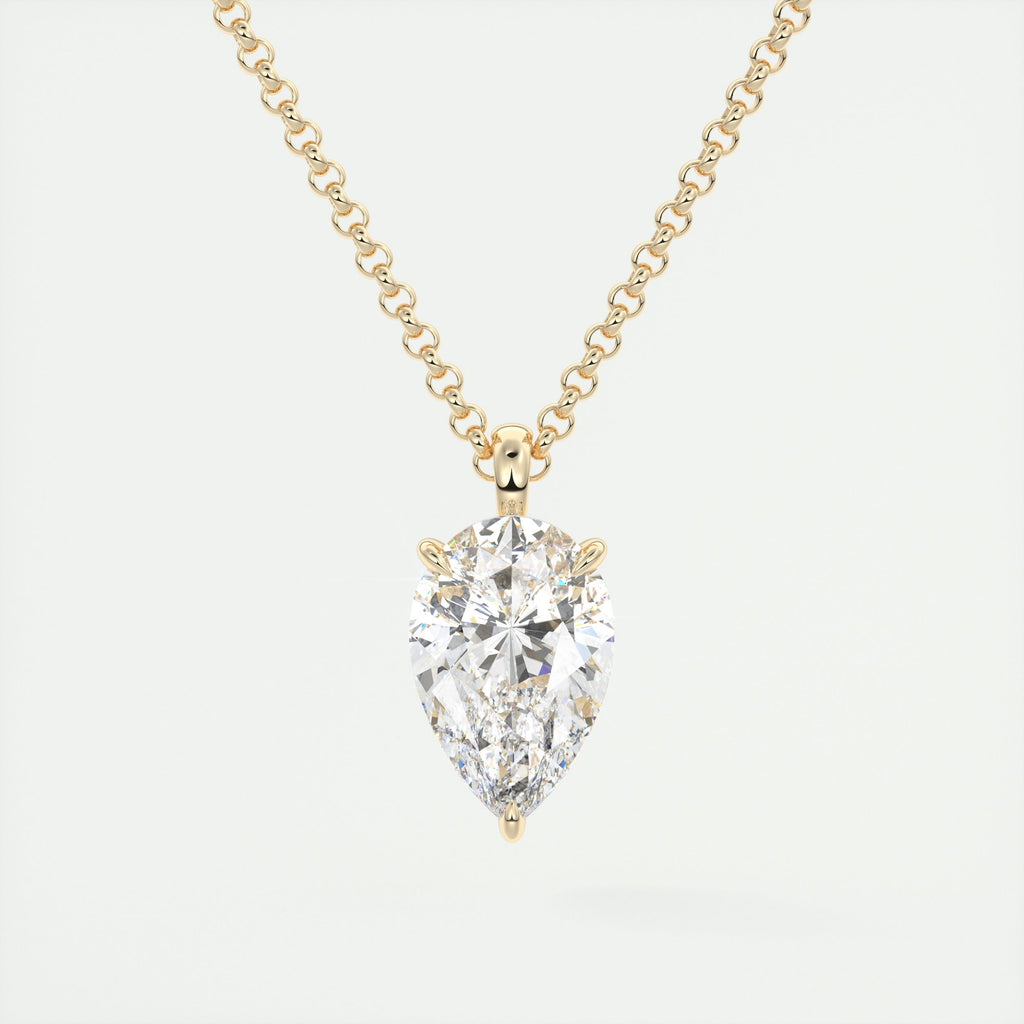 1.5 ct Pear Prong Set Pendant Necklace
