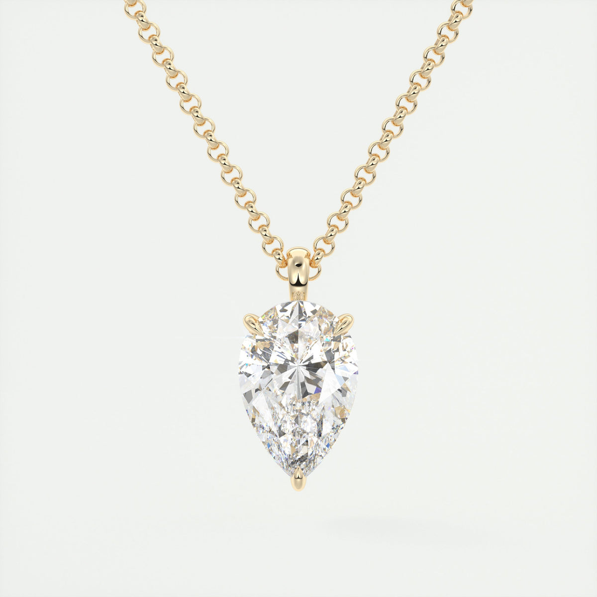 1.5 ct Pear Prong Set Pendant Necklace