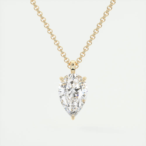 1.5 ct Pear Prong Set Pendant Necklace