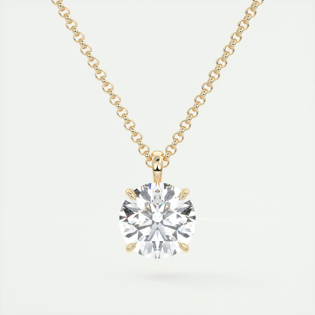 1.5 ct Round Prong Set Pendant Necklace