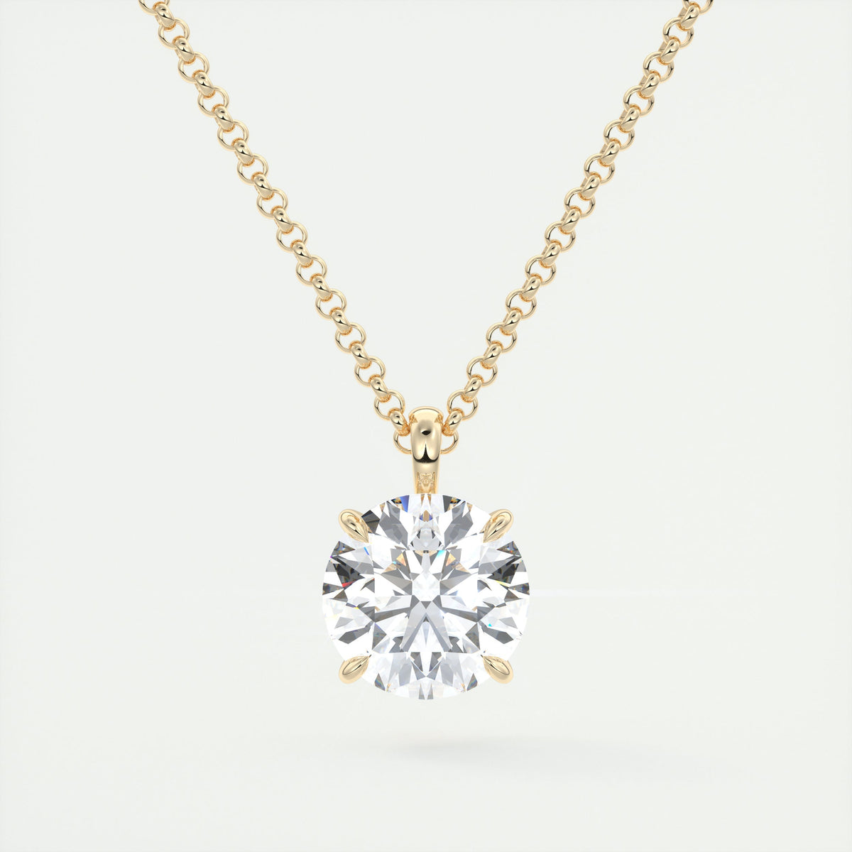 1.5 ct Round Prong Set Pendant Necklace