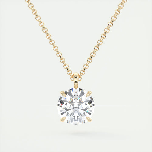 1.5 ct Round Prong Set Pendant Necklace