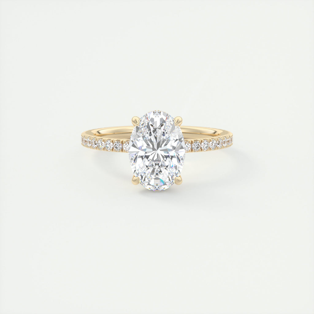 Cncircled 2 Carat Oval Hidden Halo Pavé Setting