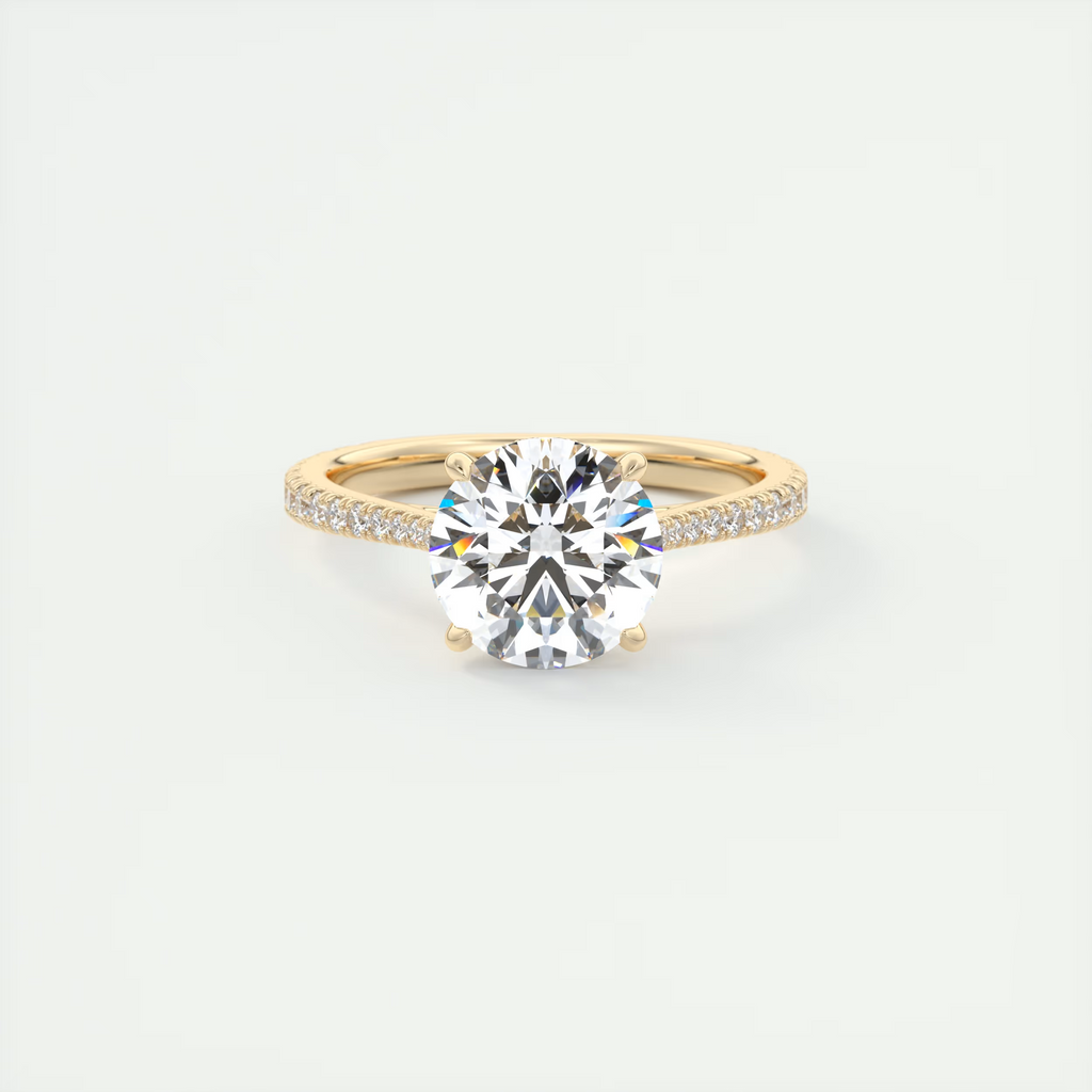 Blend 2 Carat Round Hidden Halo Cathedral Setting
