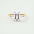 2 Carat Emerald Cut Flush Stacking Three-Stone Engagement Ring