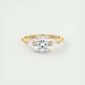2 Carat Cushion Flush Stacking Baguette Three-Stone Engagement Ring