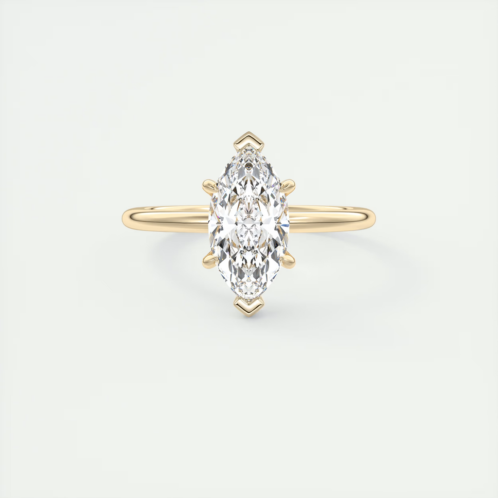 Subtle 2 Carat Marquise Hidden Halo Pavé Setting