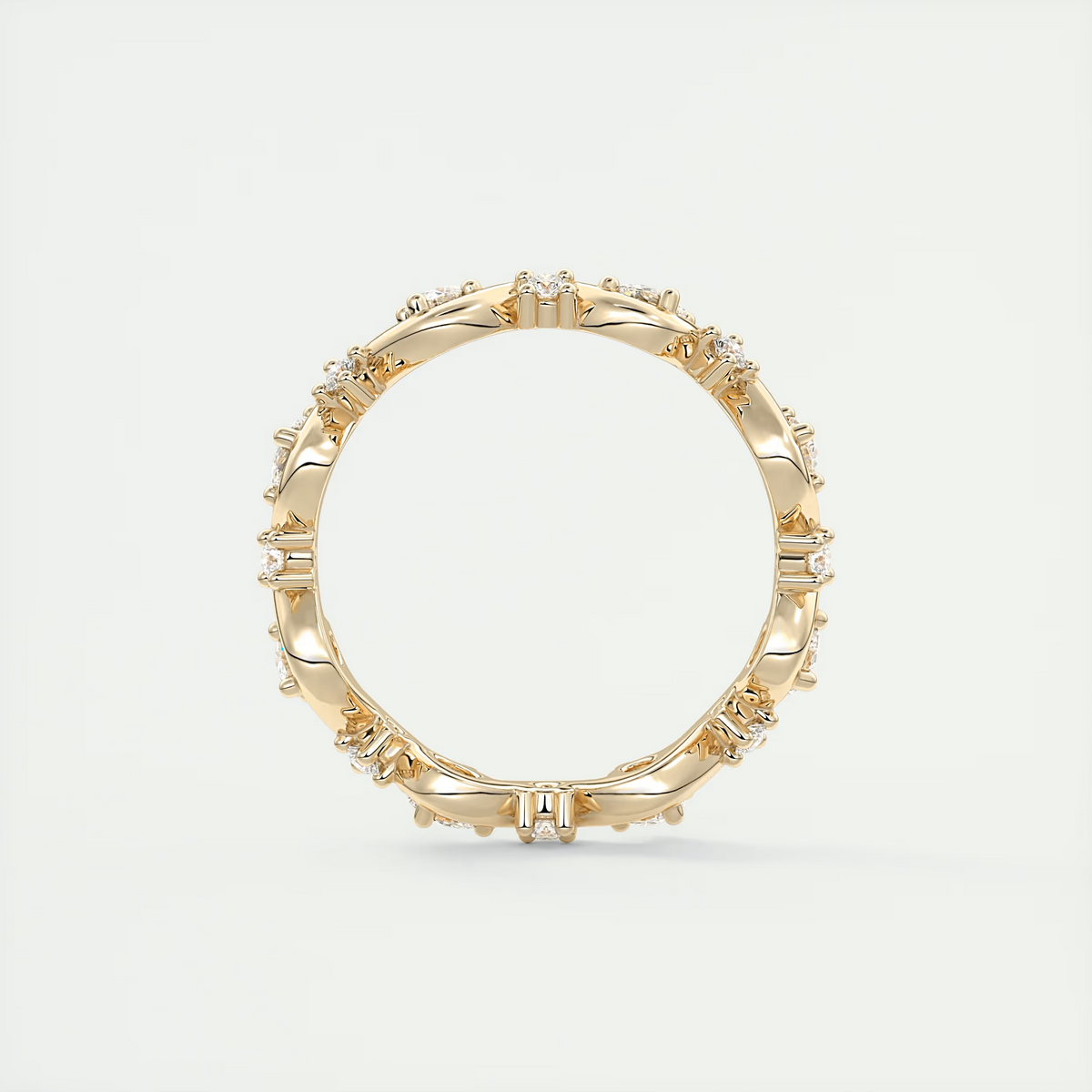 Oval Flutter Diamond Band (0.50 TCW)