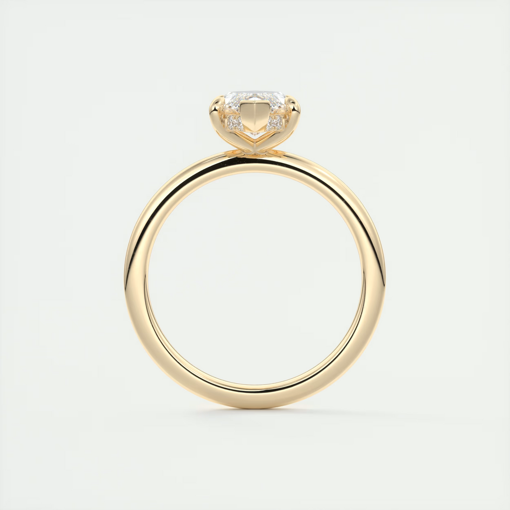 Subtle 2 Carat Marquise Hidden Halo Pavé Setting