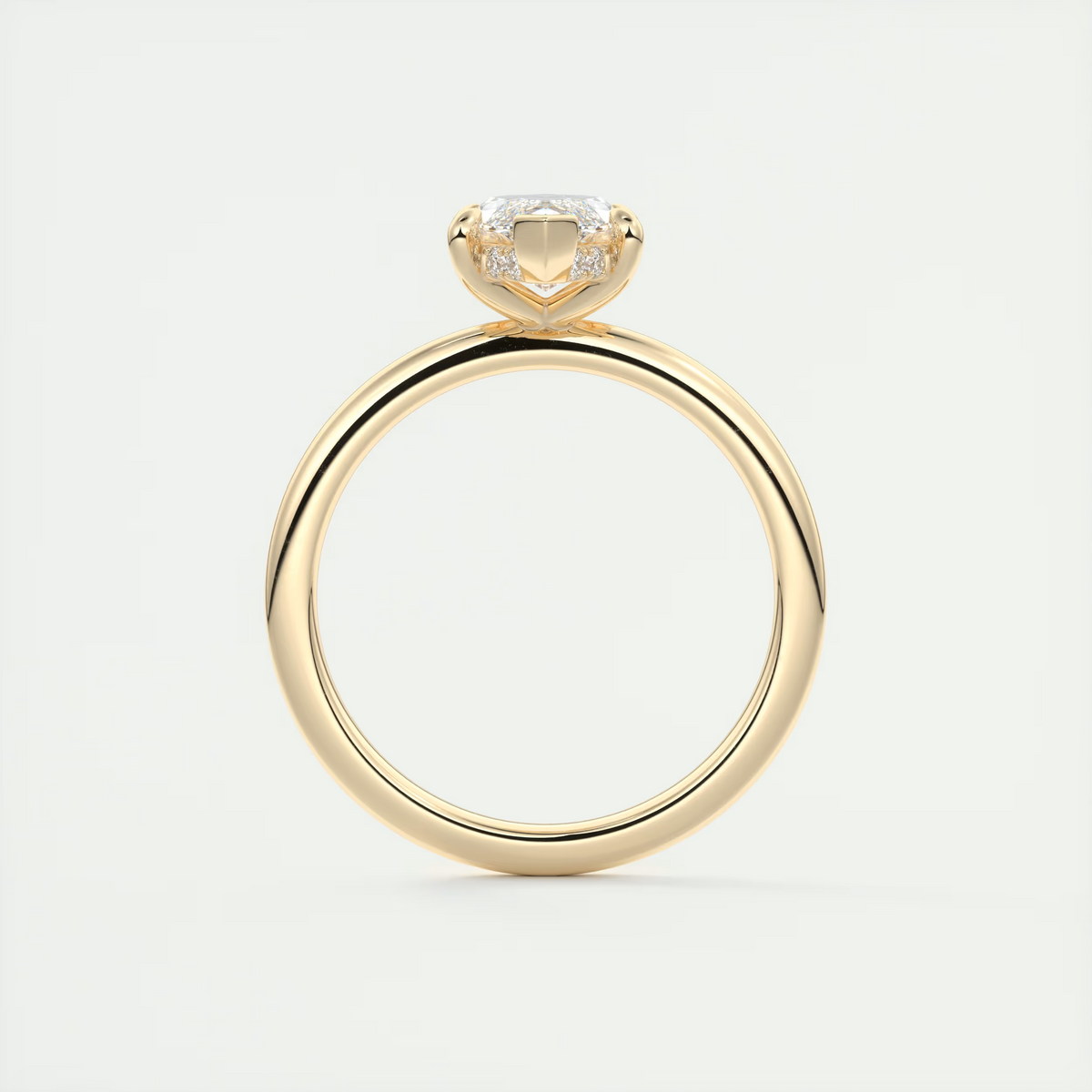 Subtle 2 Carat Marquise Hidden Halo Pavé Setting