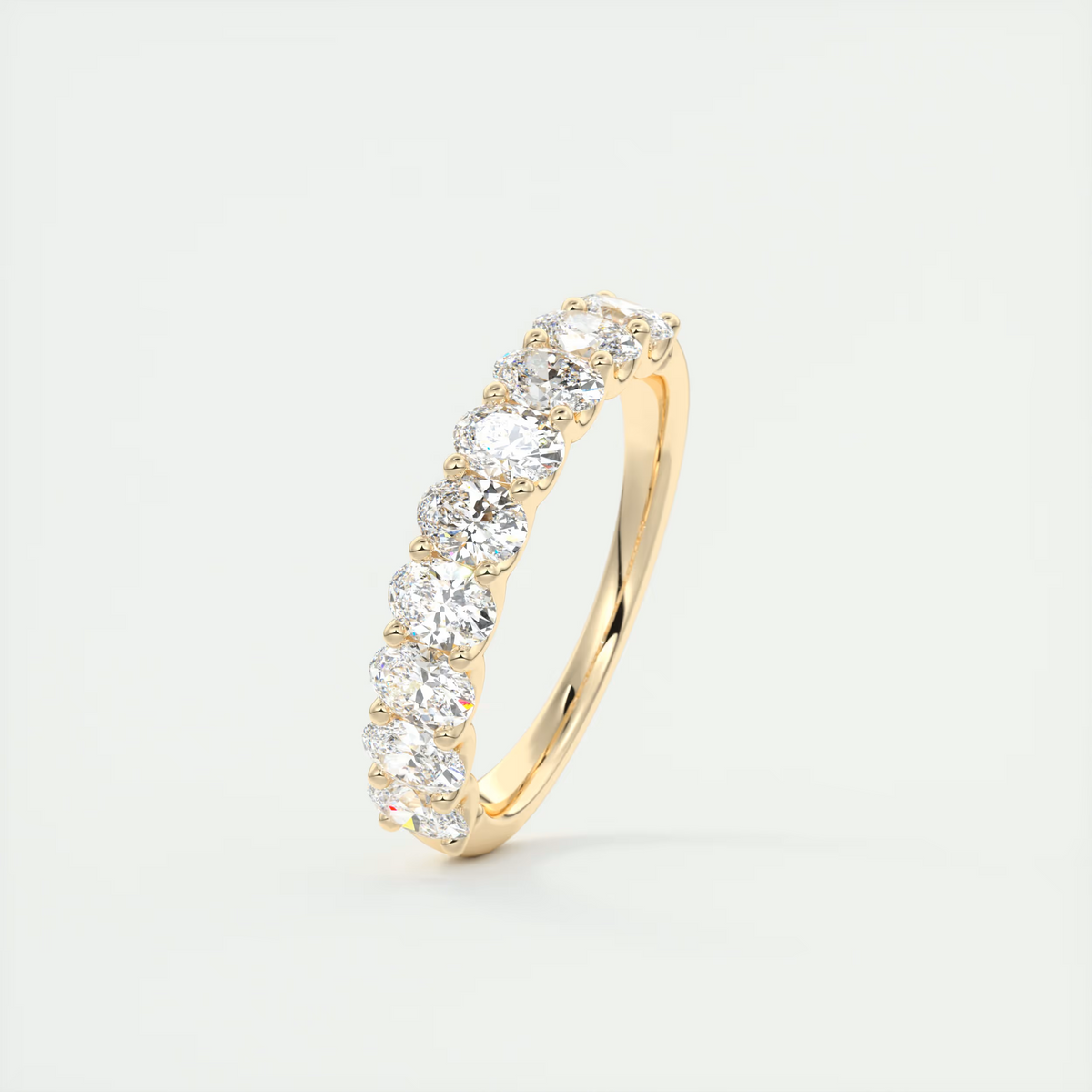 4.4mm Oval Half Eternity Band (1.35 TCW)