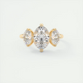 2 Carat Oval Flush Stacking Three-Stone Engagement Ring
