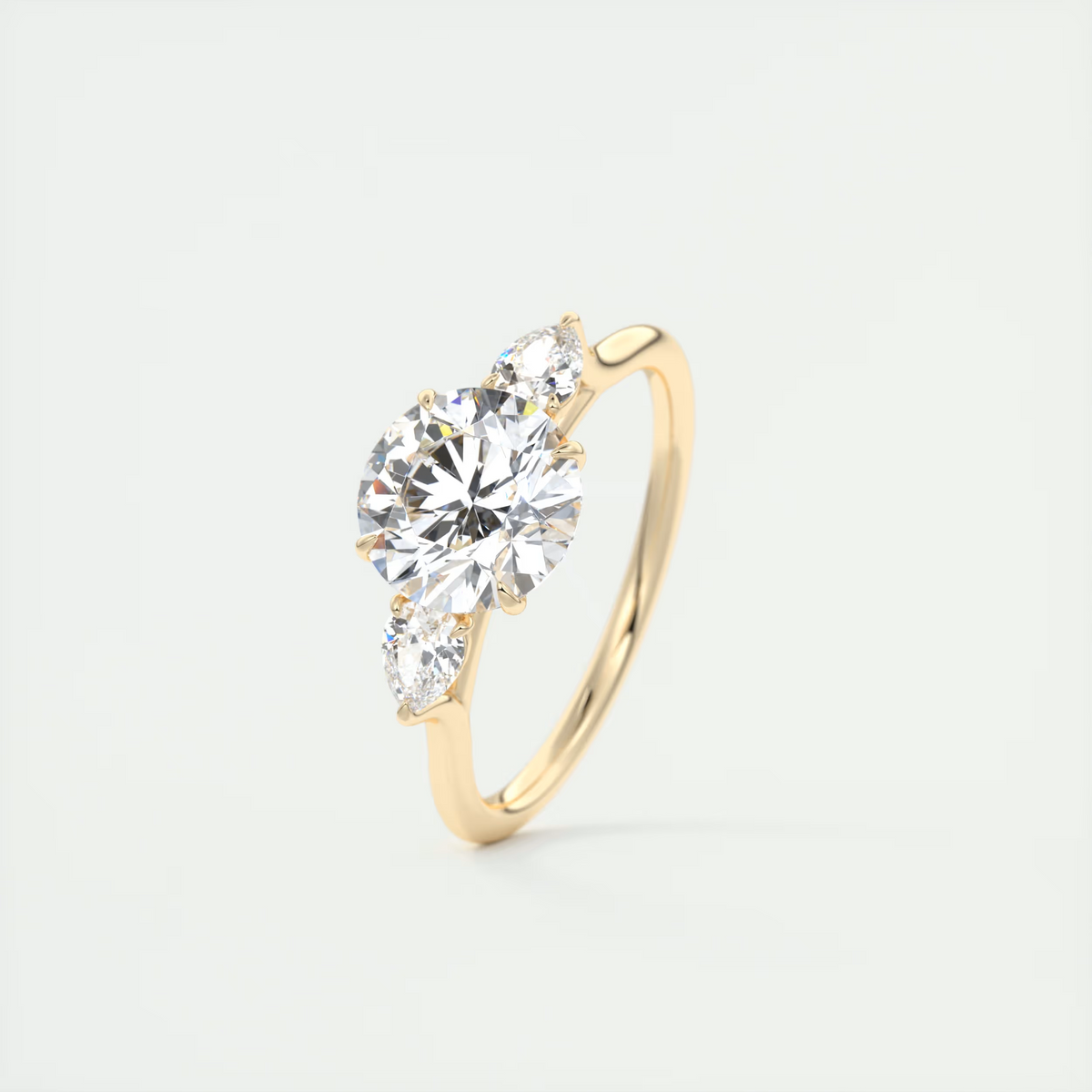 1.5 Carat Round Flush Stacking Three-Stone Engagement Ring