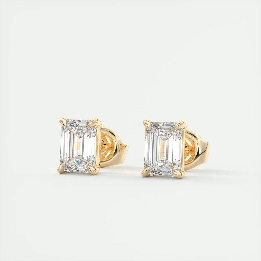 2 ct Emerald Diamond Studs
