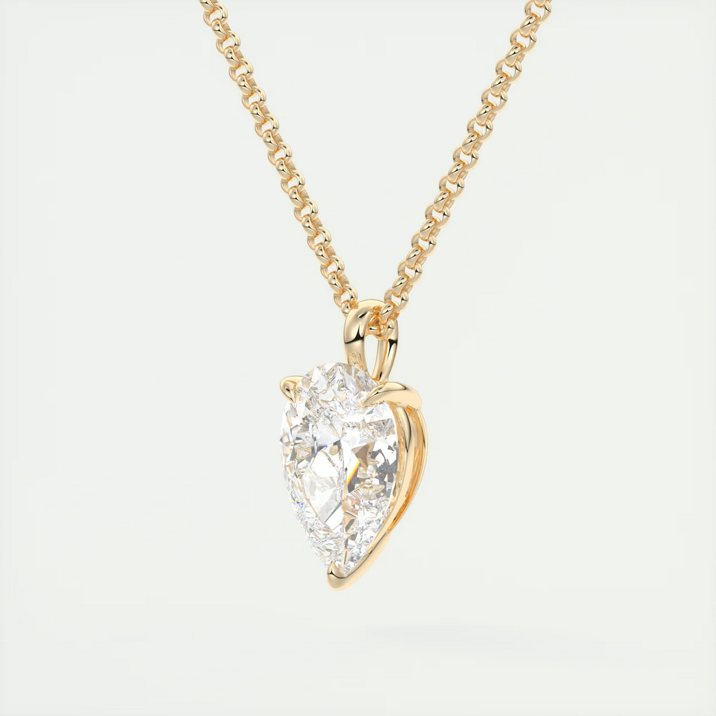 1.5 ct Pear Prong Set Pendant Necklace