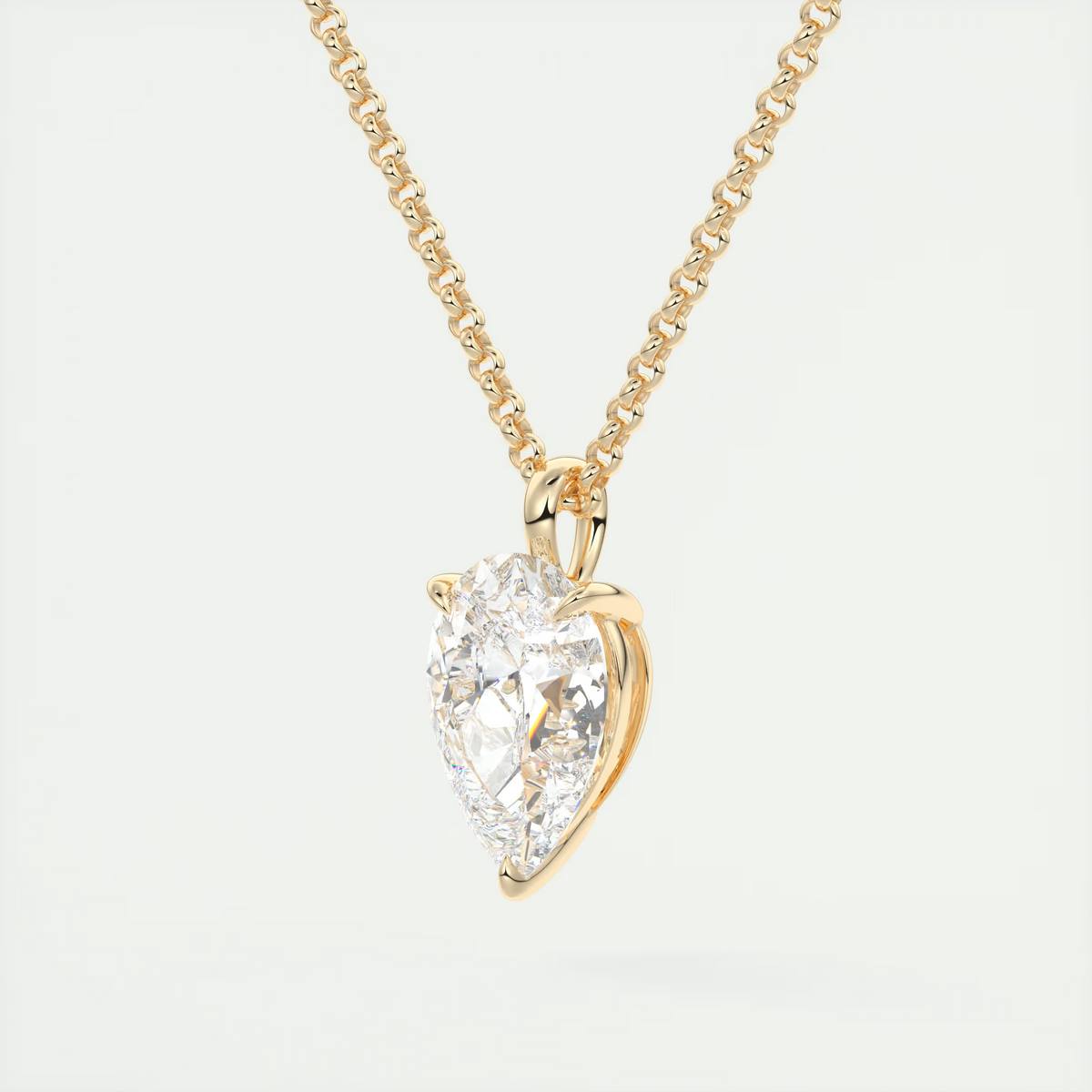 1.5 ct Pear Prong Set Pendant Necklace
