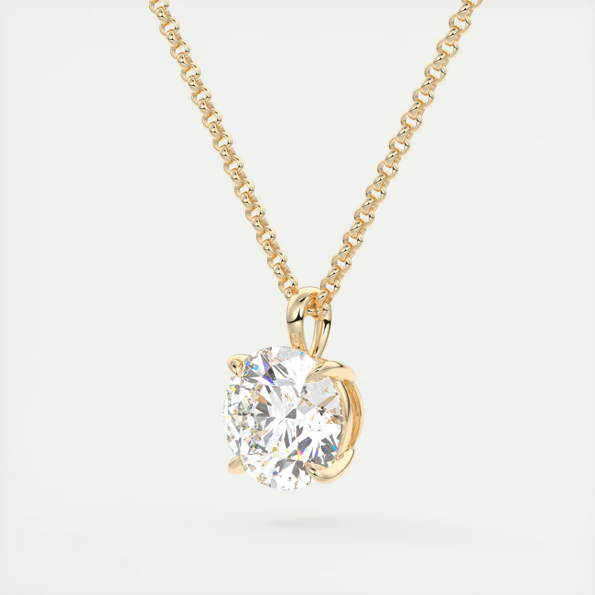 1.5 ct Round Prong Set Pendant Necklace