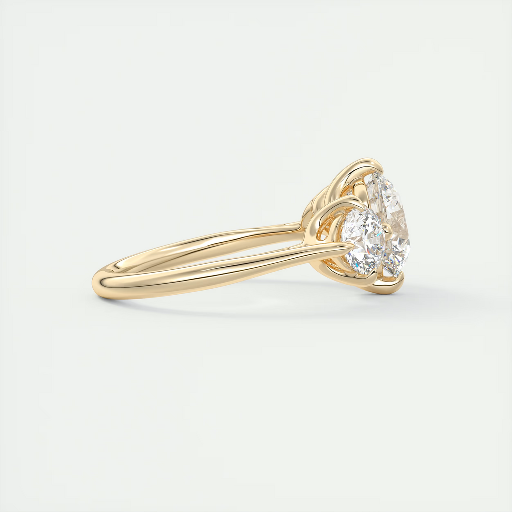 2 Carat Round Flush Stacking Three-Stone Engagement Ring