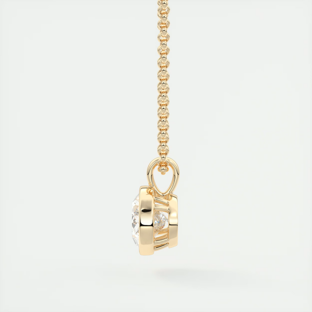 1.5 ct Oval Bezel Set Pendant Necklace