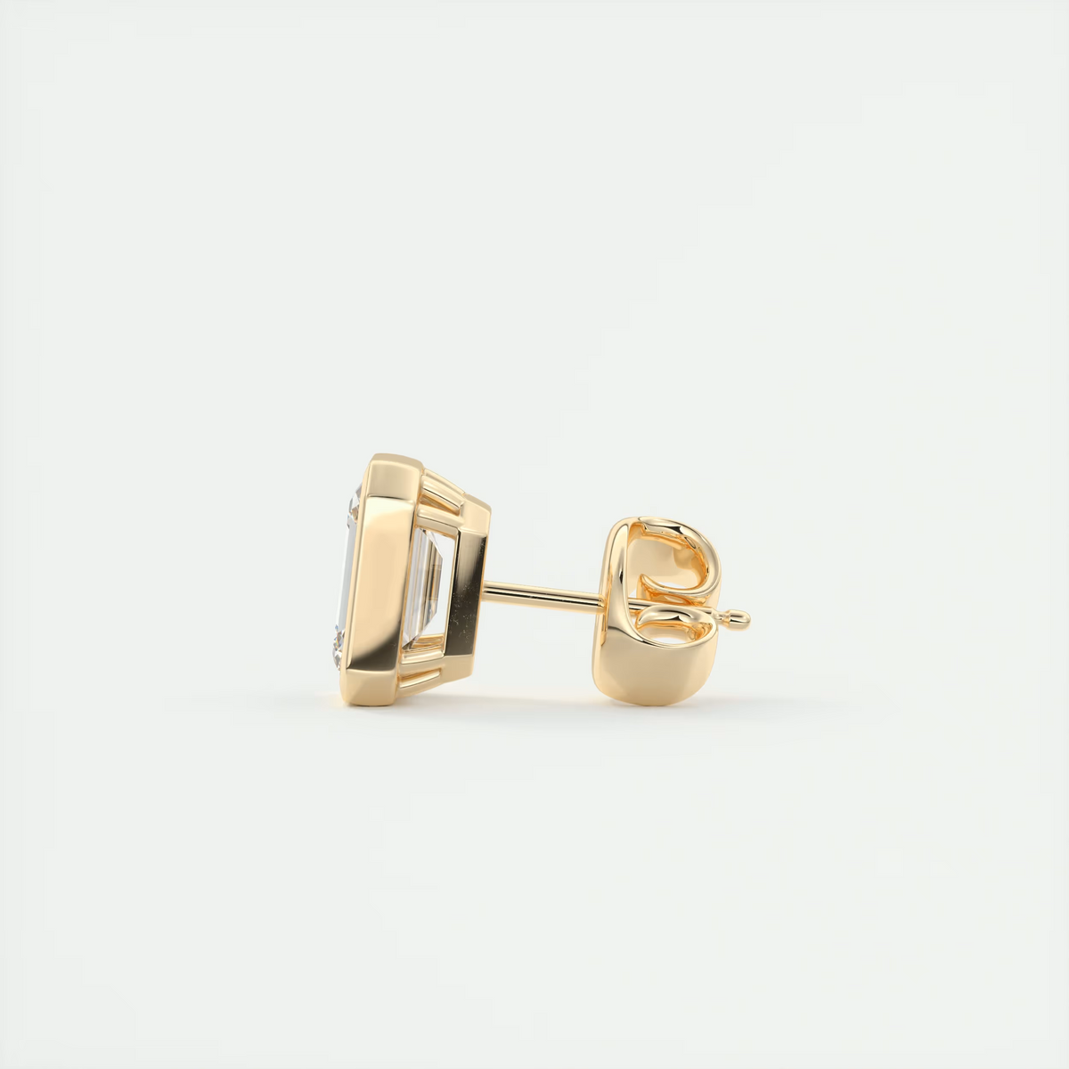 2 ct Emerald Bezel Set Diamond Studs