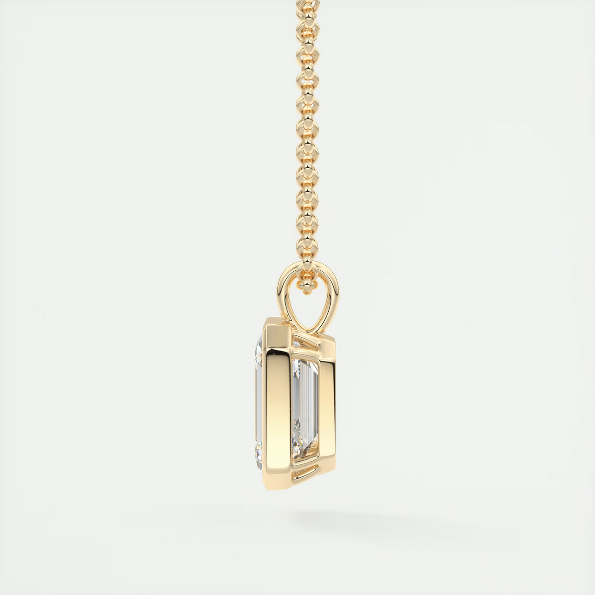 1.5 ct Emerald Bezel Set Pendant Necklace