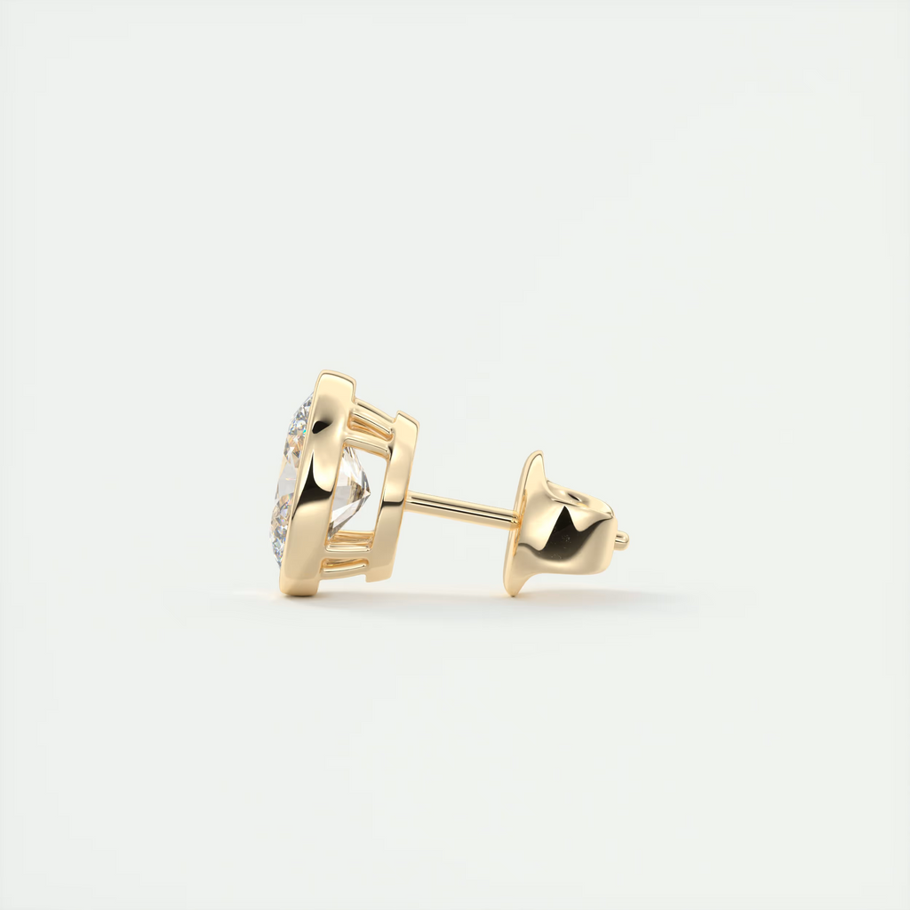 2 ct Oval Bezel Set Diamond Studs