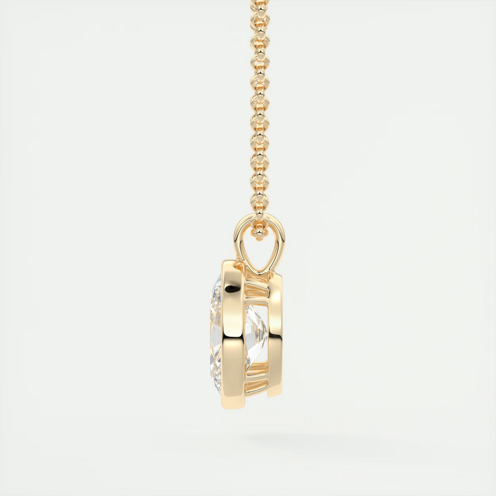 1.5 ct Oval Bezel Set Pendant Necklace
