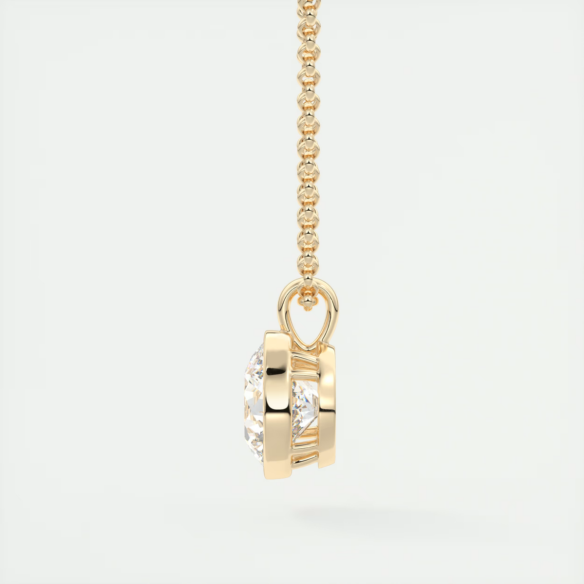 1.5 ct Round Bezel Set Pendant Necklace