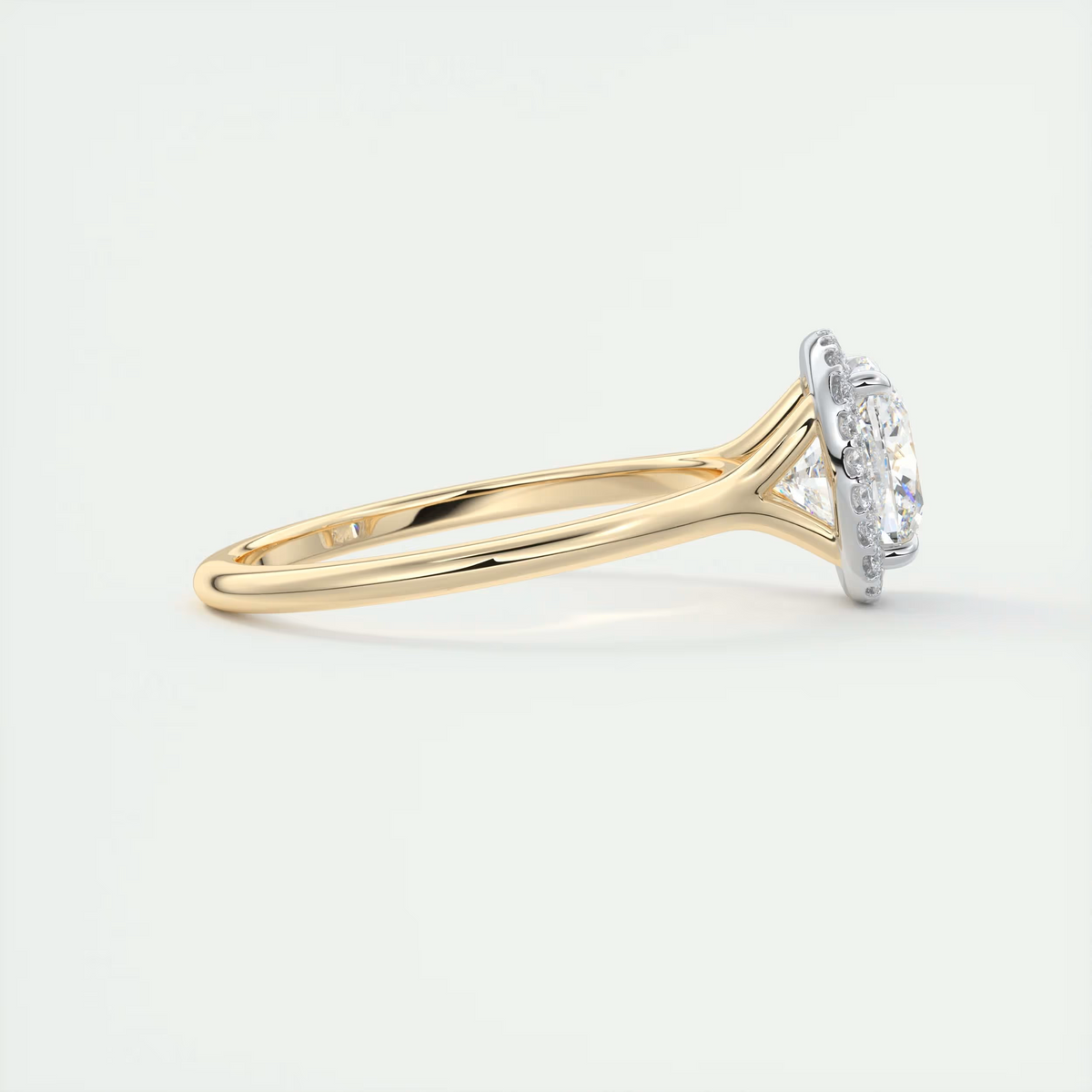 Clean Lines 2 Carat Cushion Center with French Set Halo