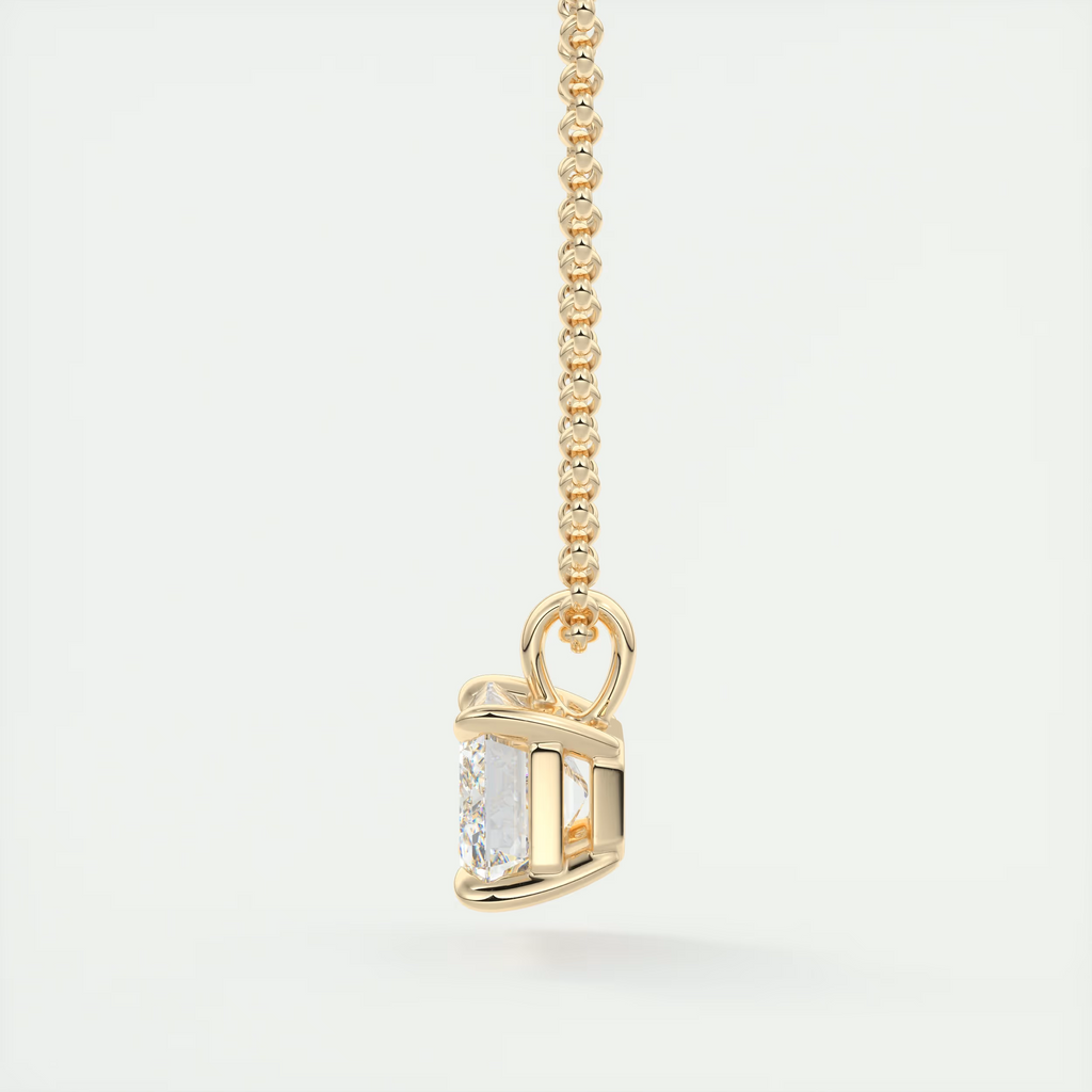 1.5 ct Emerald Prong Set Pendant Necklace