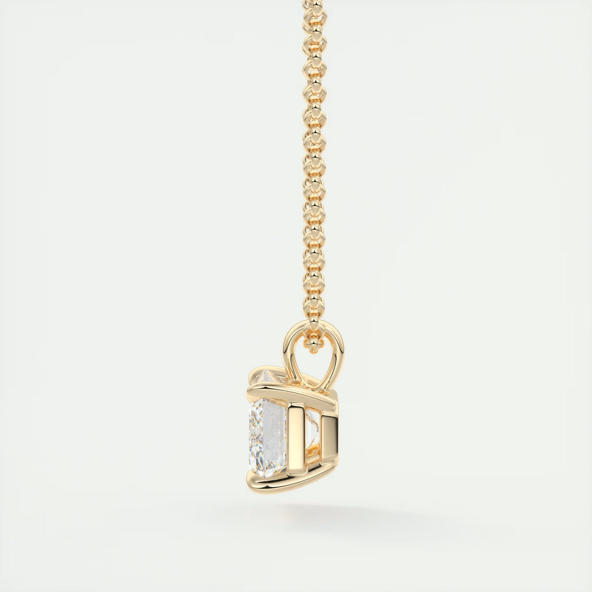 1.5 ct Emerald Prong Set Pendant Necklace