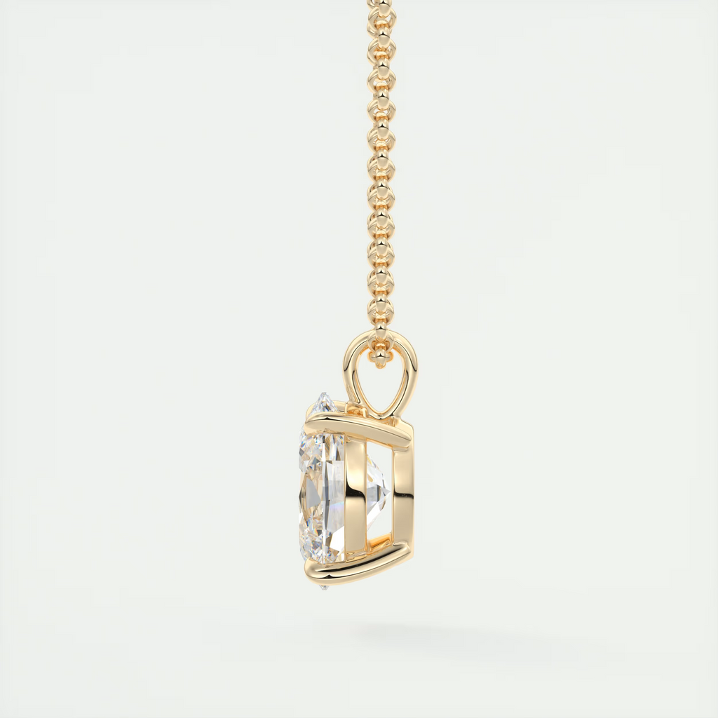 1.5 ct Oval Prong Set Pendant Necklace