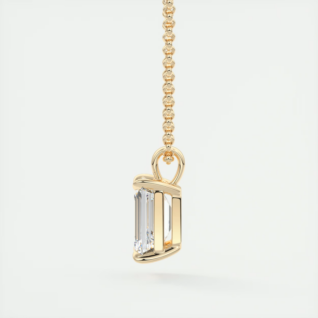 1.5 ct Emerald Prong Set Pendant Necklace