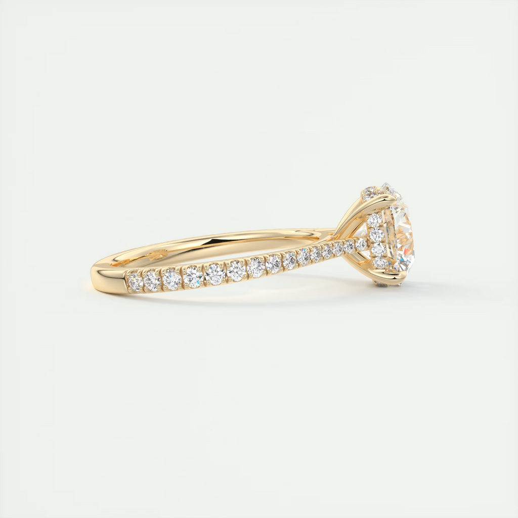 Blend 2 Carat Round Hidden Halo Cathedral Setting