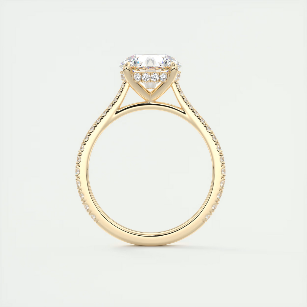 Blend 2 Carat Round Hidden Halo Cathedral Setting