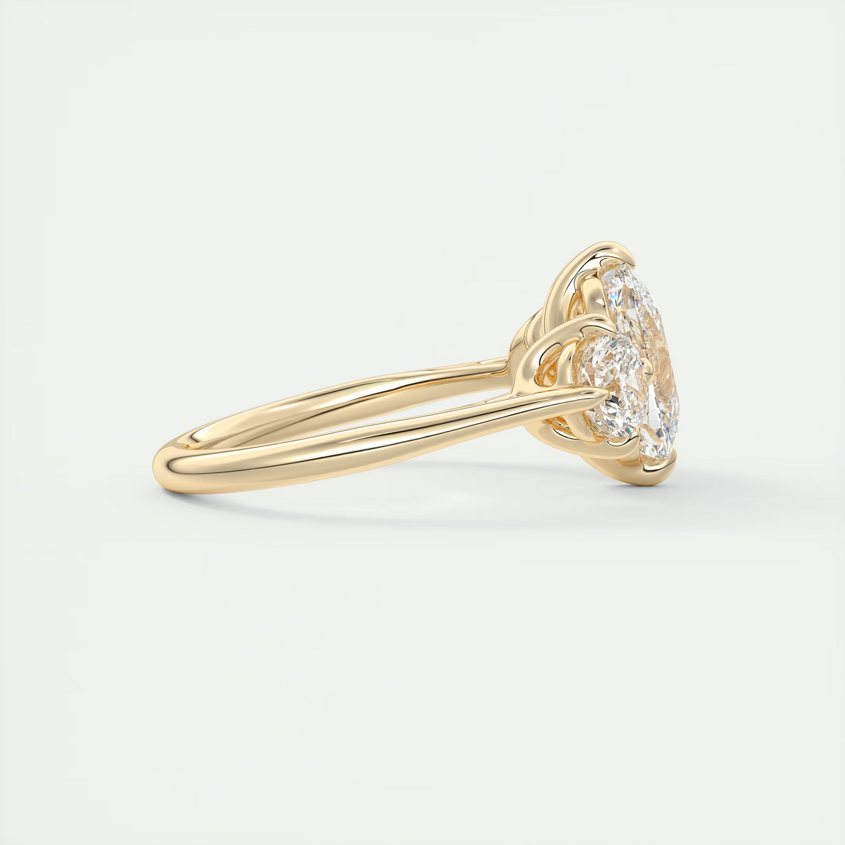 2 Carat Cushion Flush Stacking Three-Stone Engagement Ring
