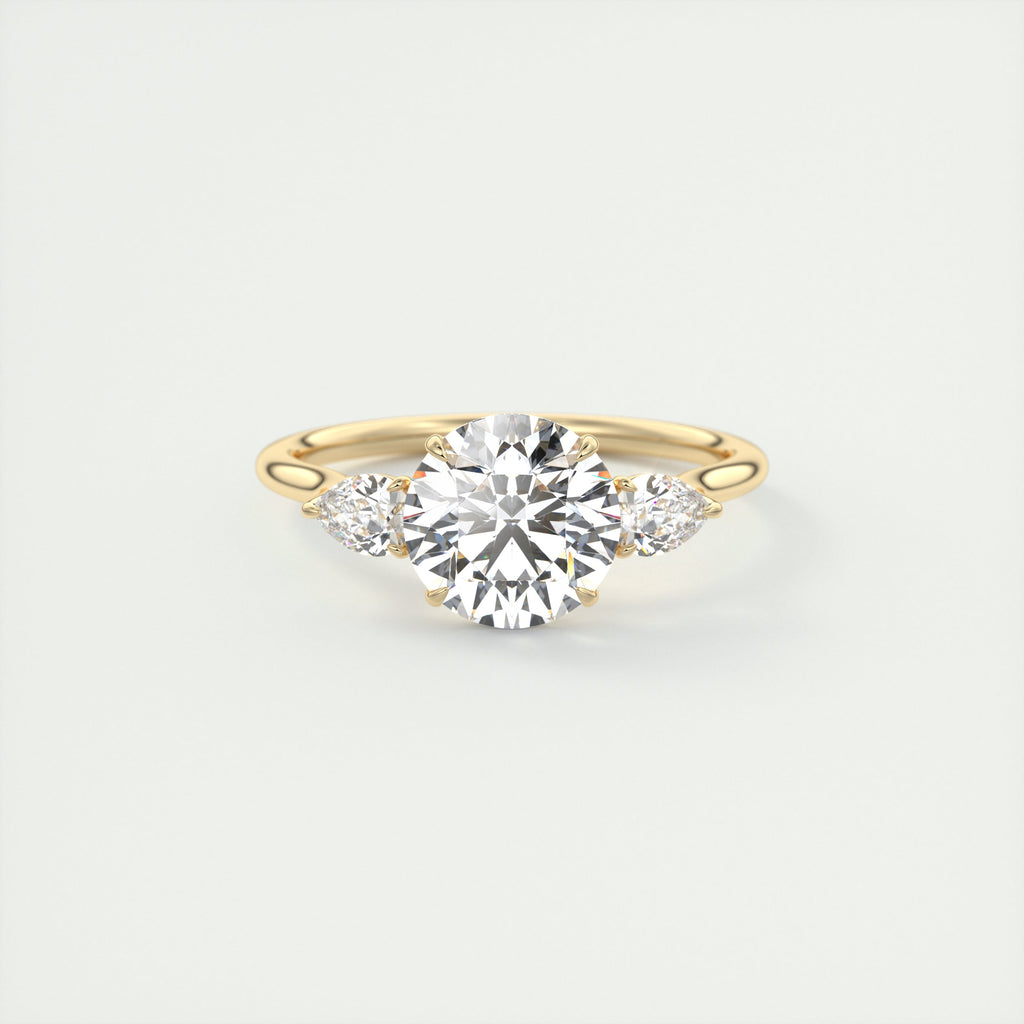 1.5 Carat Round Flush Stacking Three-Stone Engagement Ring