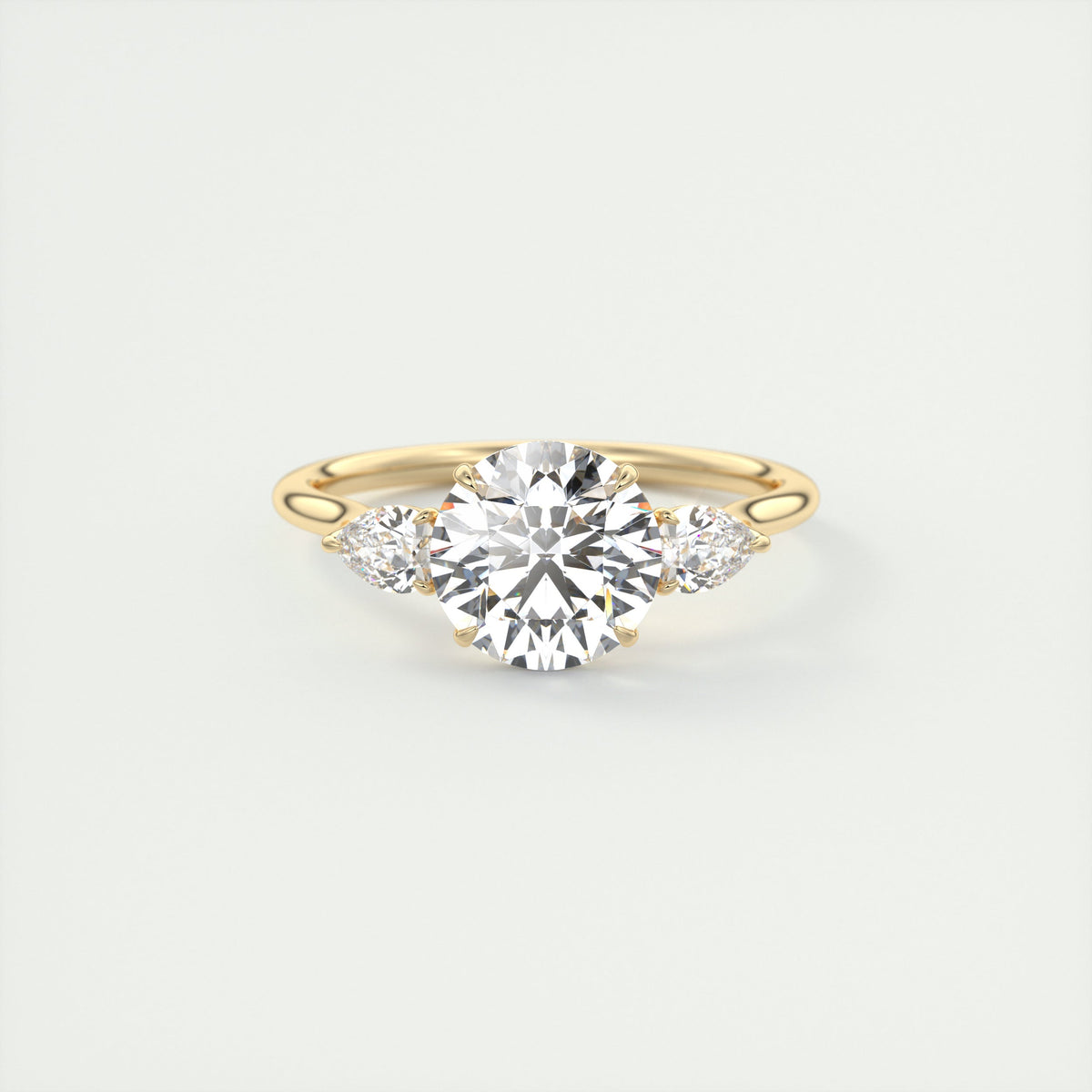 1.5 Carat Round Flush Stacking Three-Stone Engagement Ring